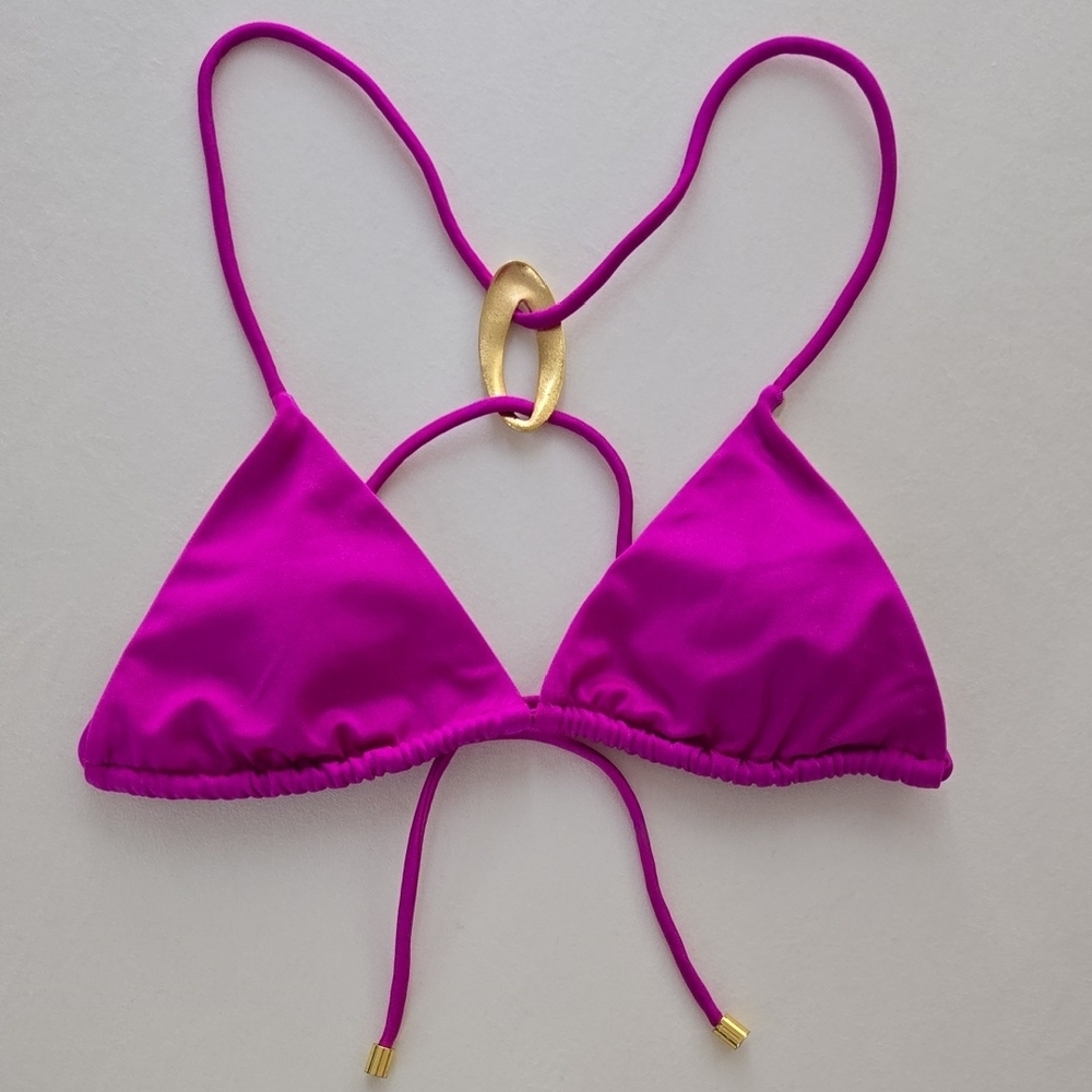 Victoria's Secret Pink Bikini Top with Gold Accent